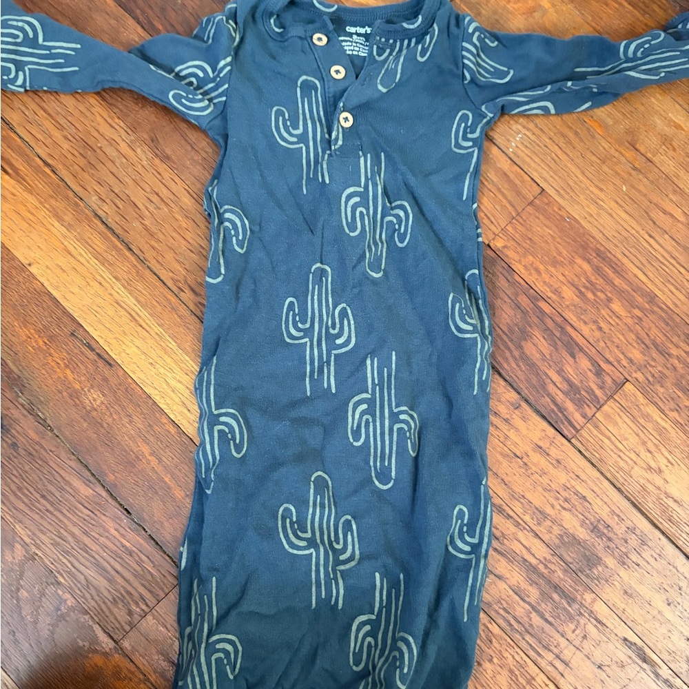 Carter's Blue Cactus Print Kids Pajama Sleep Sack